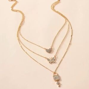 Elegant Gold plated Layered Necklace Set